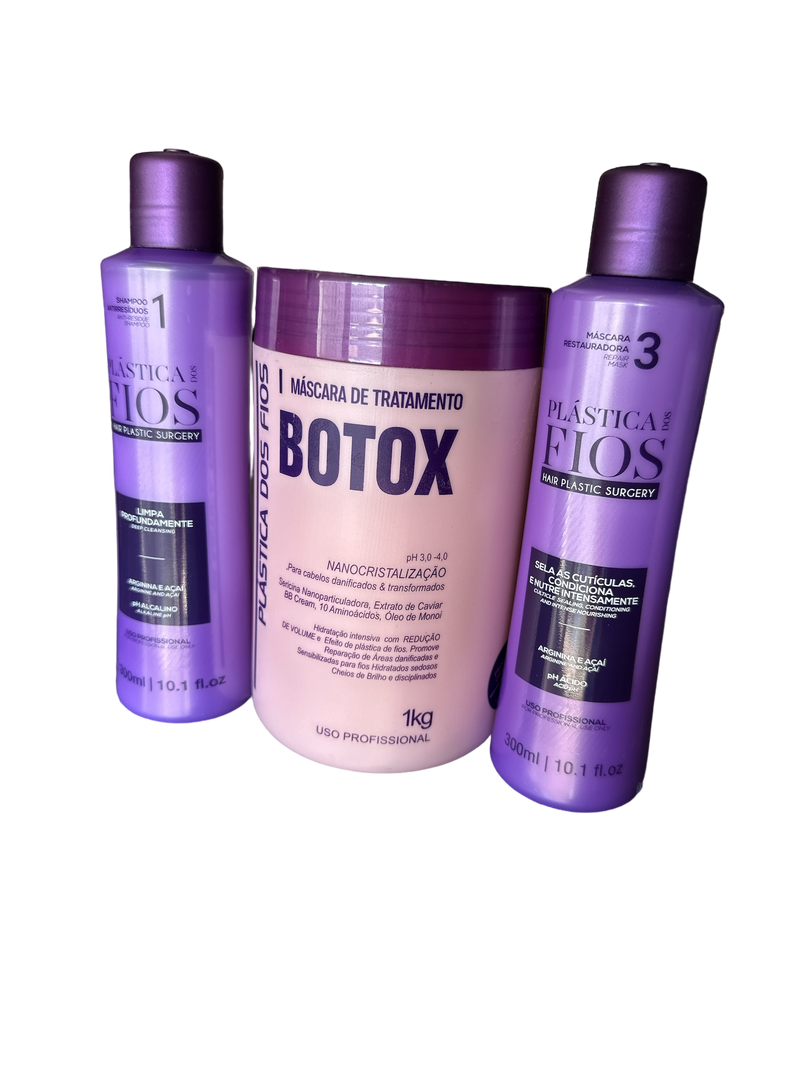  Kit Plastica dos Fios Shampoo Per La Pulizia Profonda Botox Per Capelli